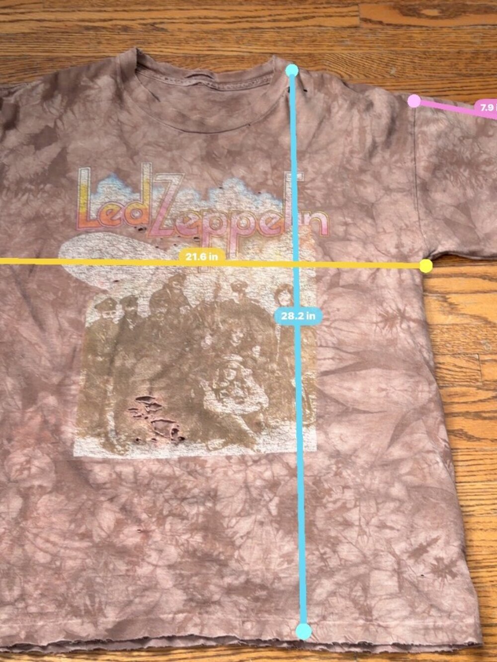 liquid blue grail vintage single stitch Led Zeppelin Tie Dye T-Shirt Vintage Ban - Picture 6 of 6